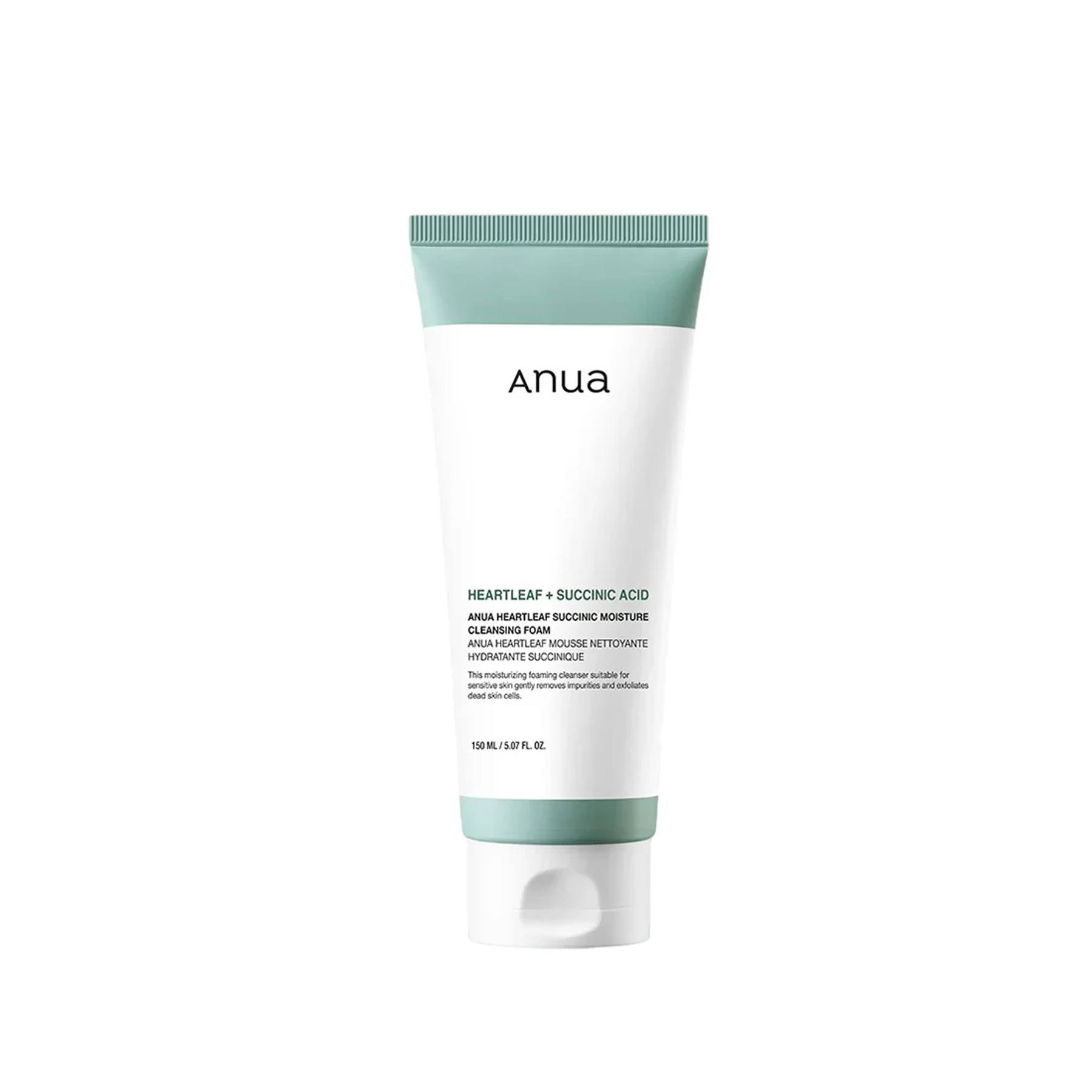 Anua_Heartleaf_Succinic_Moisture_Cleansing_Foam فوم تنظيف مرطب سوكسينيك من أنوا هارتليف - 150 مل - 画像 (1)