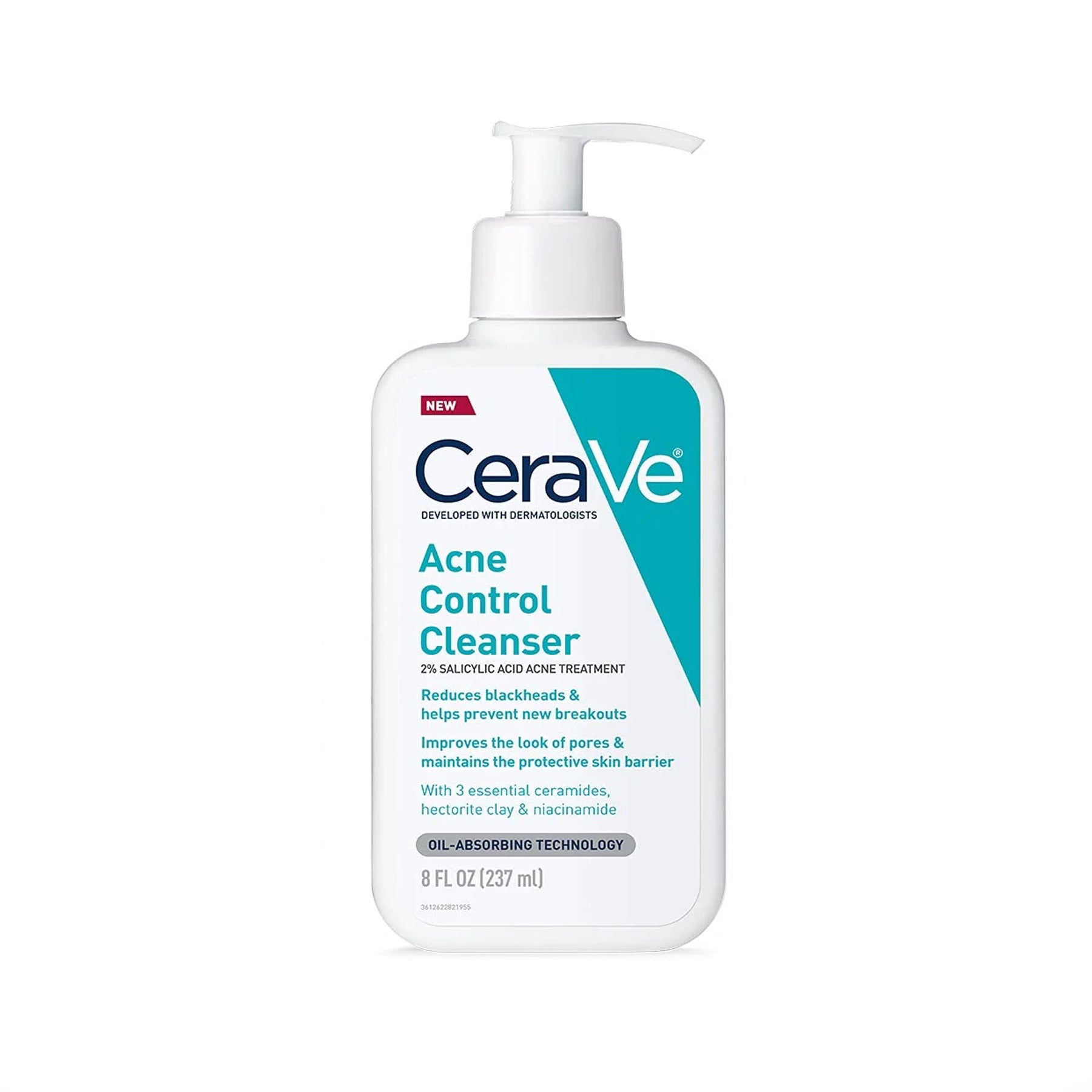 Ceraveacnecontrolcleanser_1 غسول CeraVe للتحكم في حب الشباب مع علاج حمض الساليسيليك 2% - 237 مل - 画像 (1)