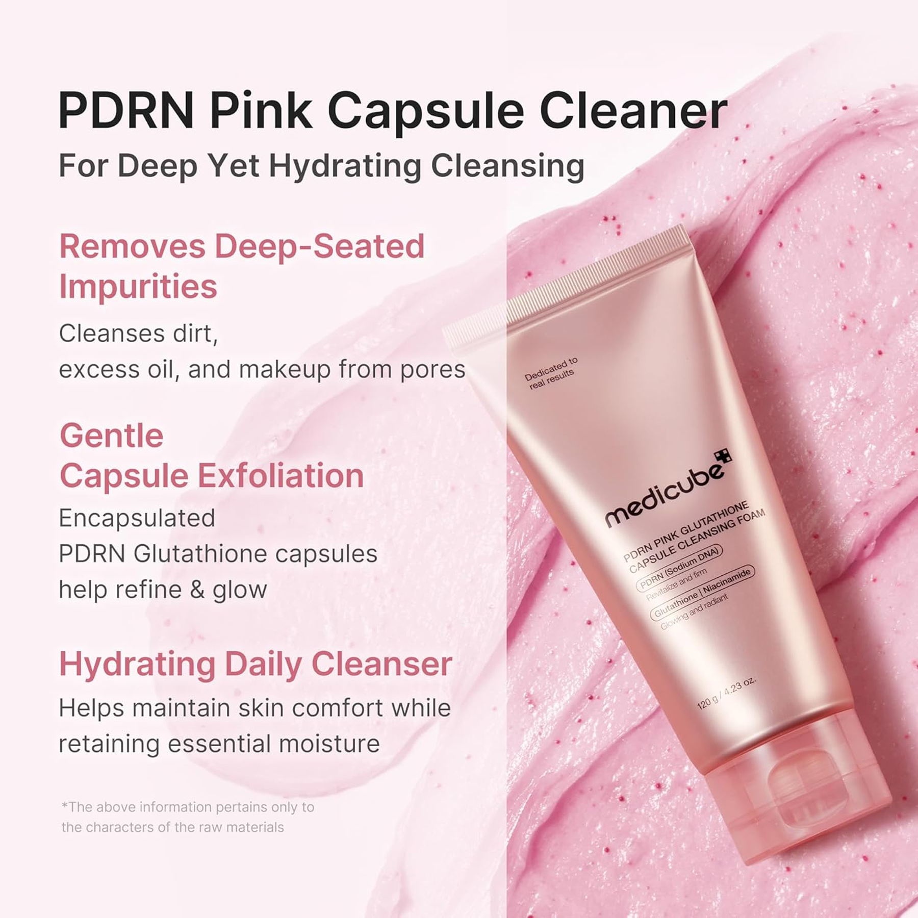 Medicube PDRN Pink Glutathione Capsule Cleansing Foam - 120g - 画像 (3)